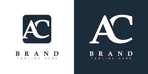 Modern en eenvoudig Letter AC-logo geschikt voor elk bedrijf met AC- of CA-initialen