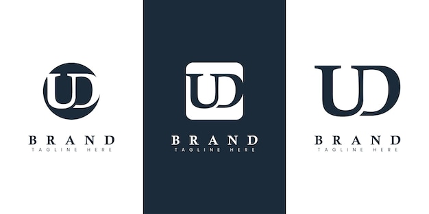 Modern en eenvoudig Letter UD-logo geschikt voor elk bedrijf met UD- of DU-initialen