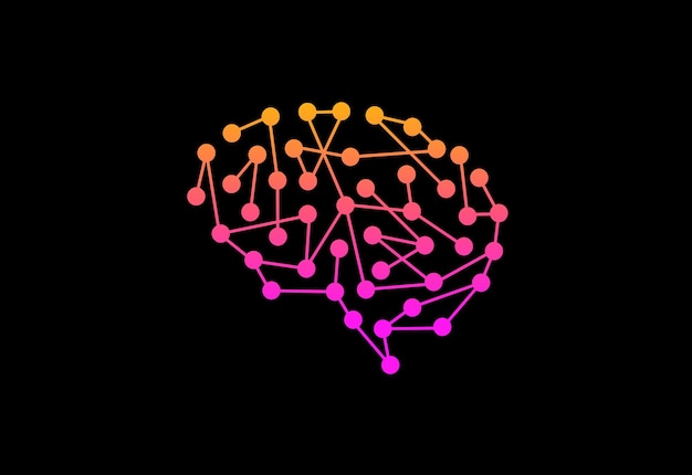 Modern en eenvoudig logo-ontwerp voor een hersenen hersenen logo pictogram teken symbool