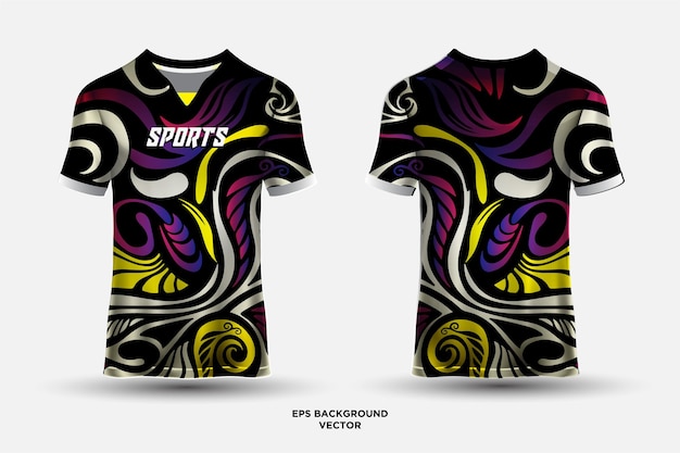 Modern en futuristisch jersey-ontwerp geschikt voor sportraces, voetbalgaming en e-sportvectoren