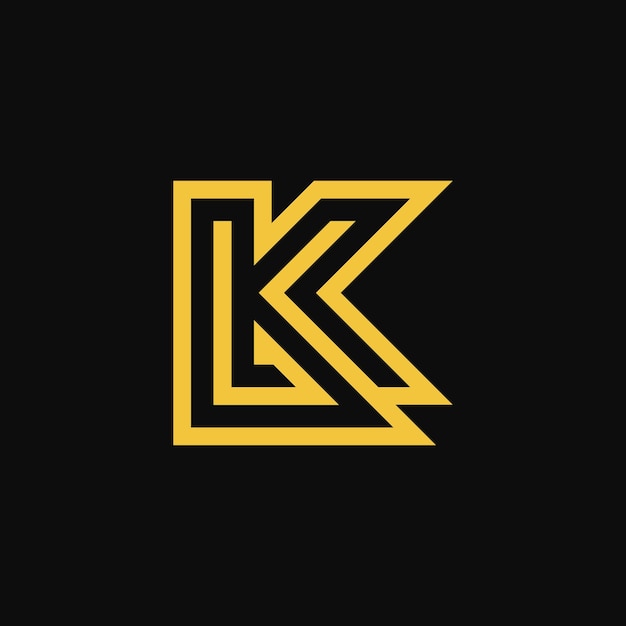 Modern en luxe eerste letter KL of LK monogram logo