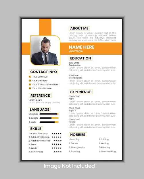 Modern en minimalistisch cv of cv-template