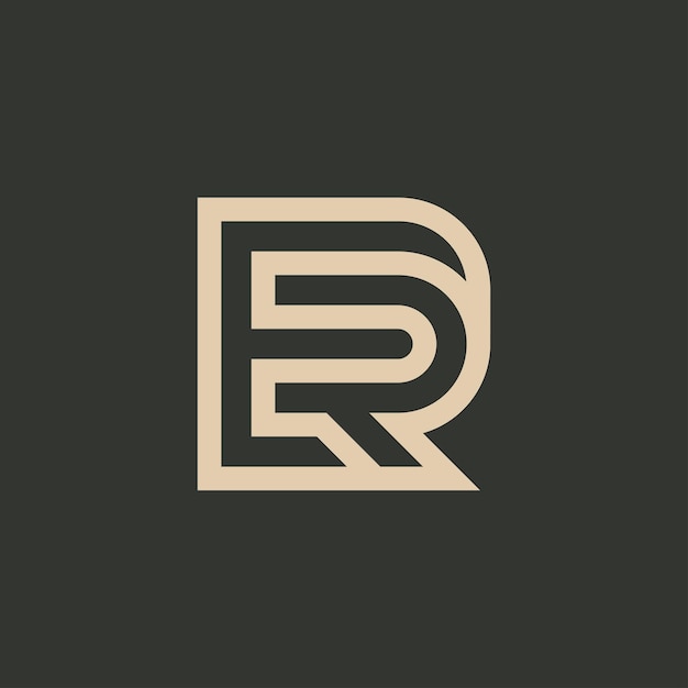 Vector modern en minimalistisch logo met eerste letter re of er monogram