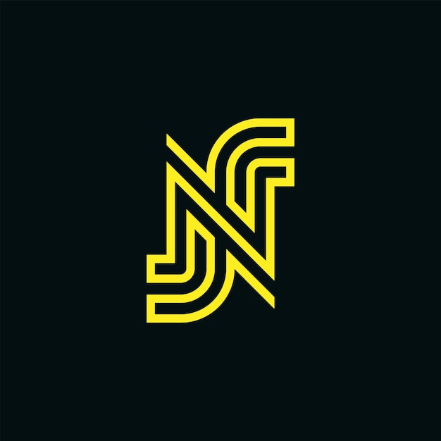 Modern en minimalistisch logo met eerste letter SN of NS-monogram