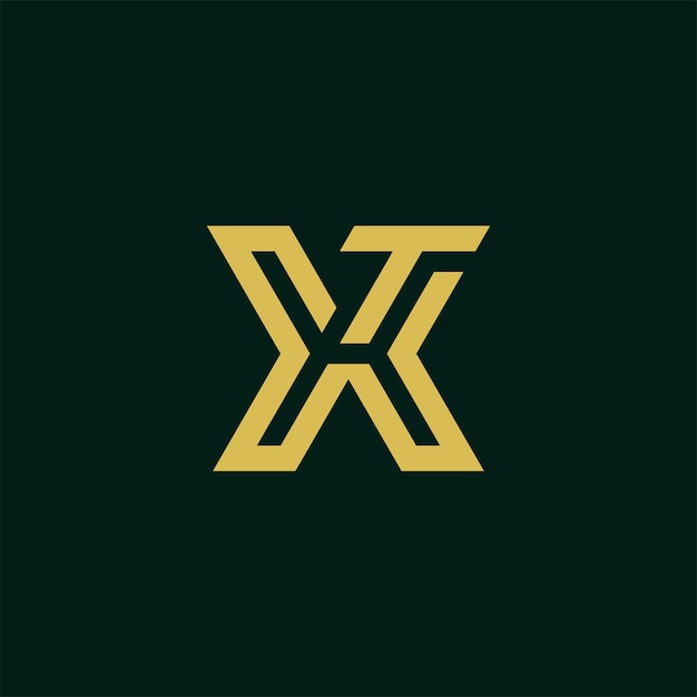 Vector modern en minimalistisch logo met eerste letter xt of tx monogram