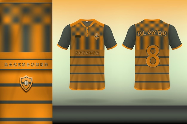 Modern en trendy zwart oranje sportjersey sjabloonontwerp