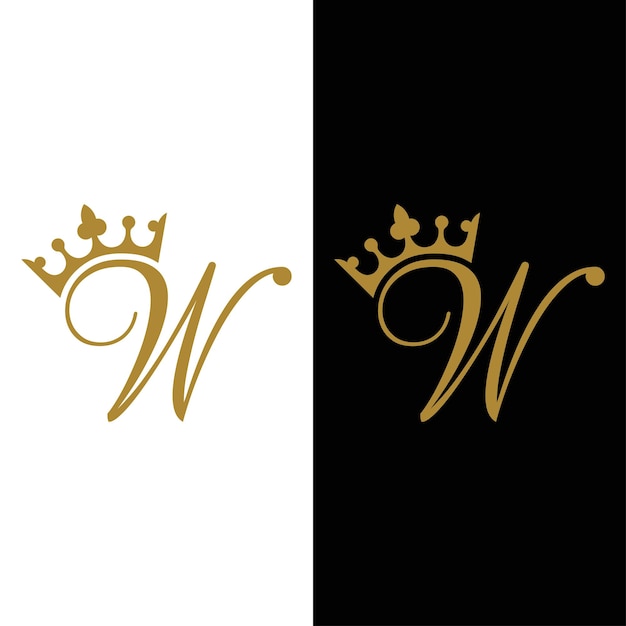 Vector modern en uniek letter w initial king logo design