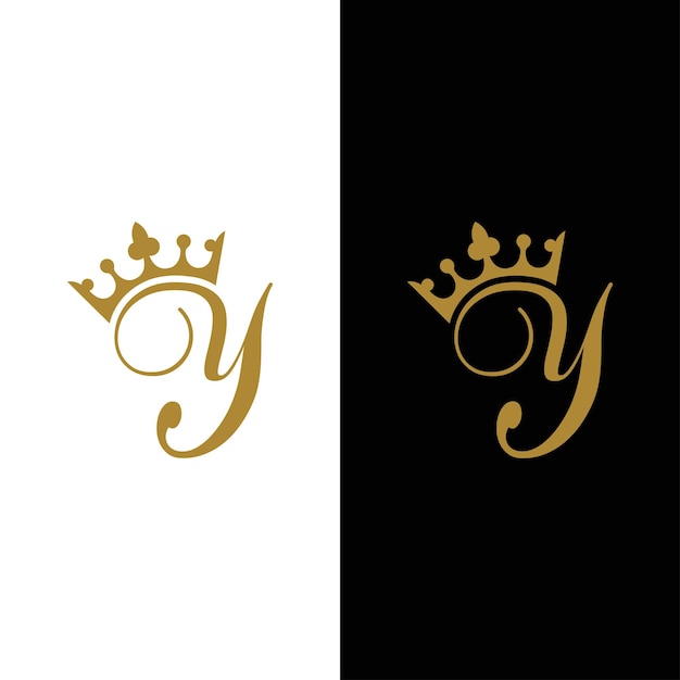 Modern en uniek Letter Y Initial King Logo Design