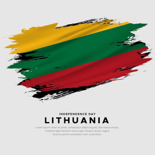 Modern en verbazingwekkend ontwerp van de onafhankelijkheidsdag van Litouwen met golvende vlagvector