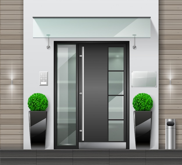 Vector modern entrance to a building or office