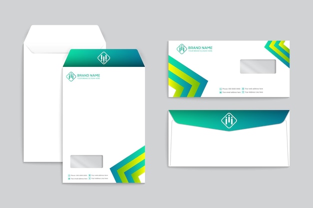 Modern envelope design blue color