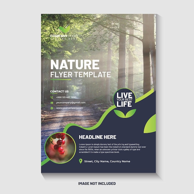 Vector modern environment flyer nature style template