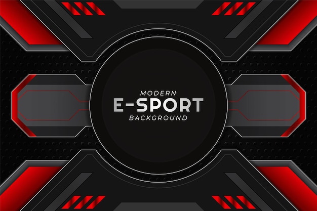 Modern ESport Gaming Banner Circle Red with Dark Background