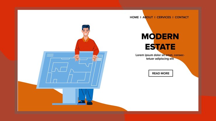 Vector modern estate developing designer architect vector