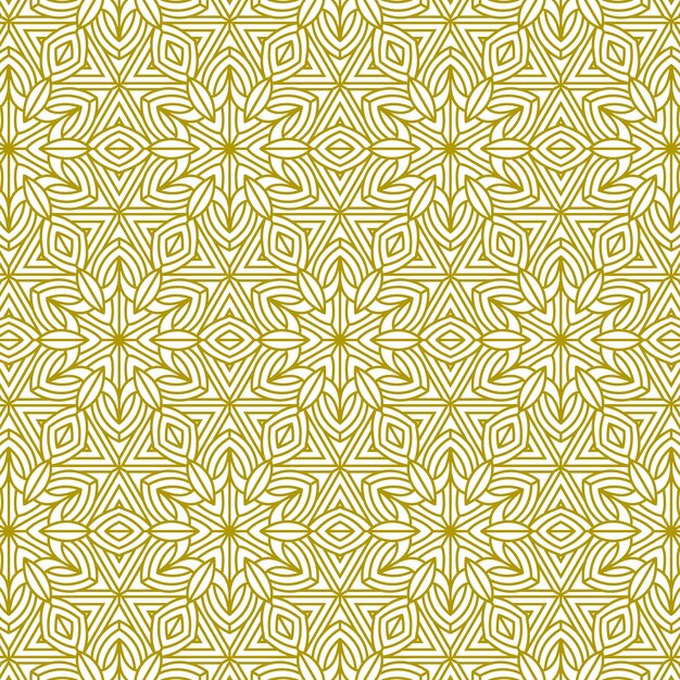 Modern ethnic mandala gold pattern line background