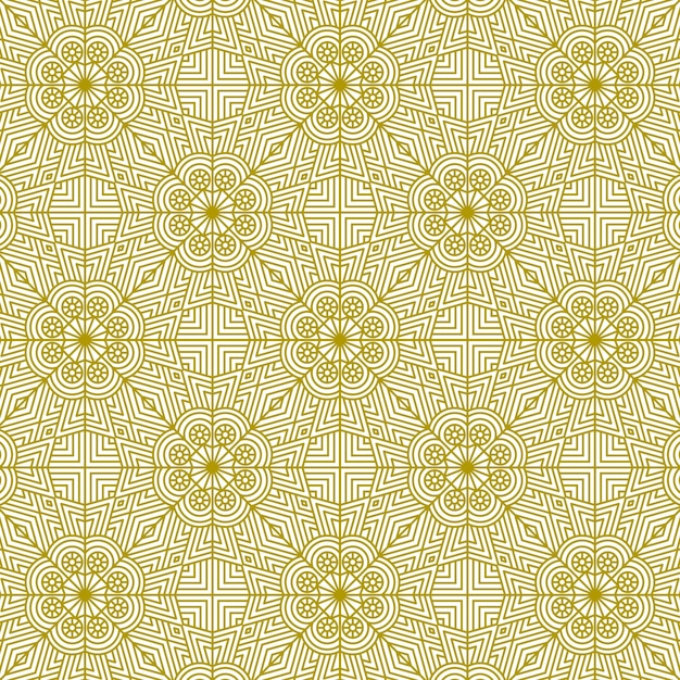 modern ethnic mandala gold pattern line background