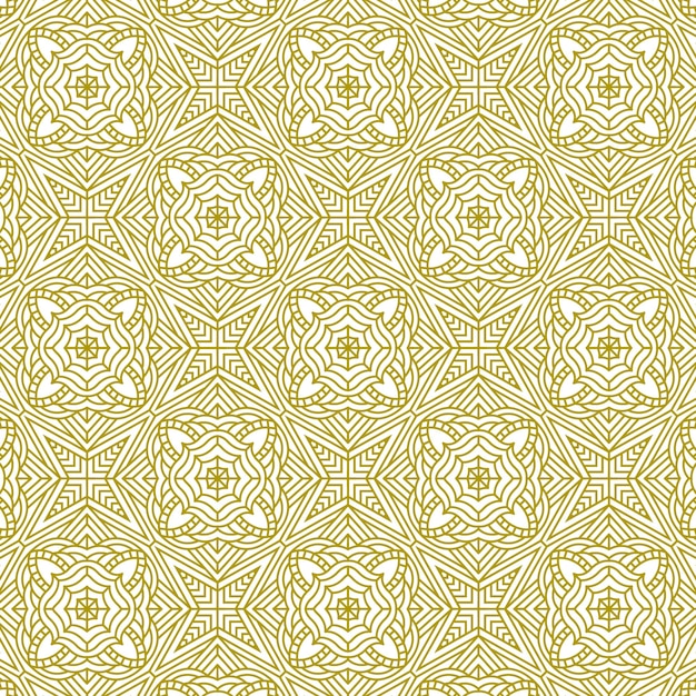 Modern ethnic mandala gold pattern line background