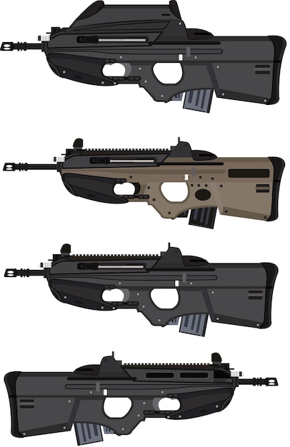 Vector modern european assault rifle