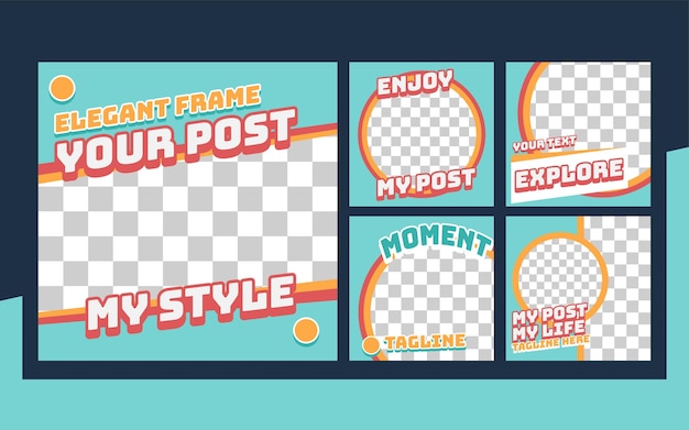 現代のイベントinstagramポストセットコレクションテンプレート
