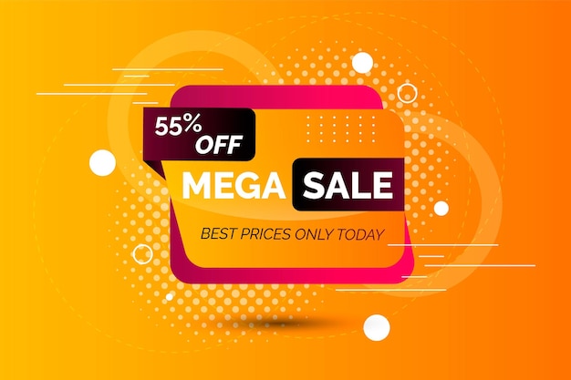 Modern exchange offer banner template Super 50 off Sale Dynamic text shape Special offer symbol