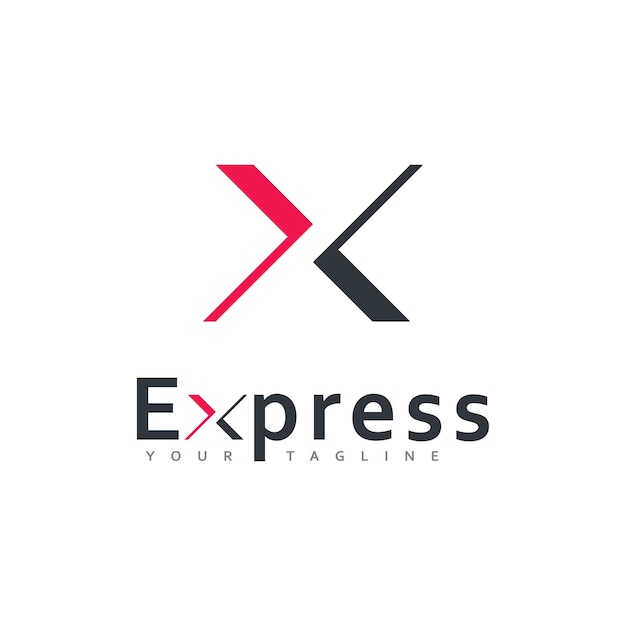 Design moderno del logo vettoriale express modello di progettazione dell'icona del logo aziendale con freccia