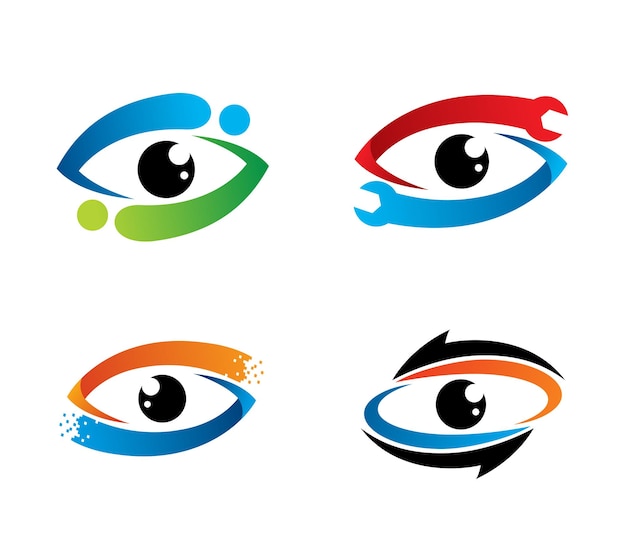 현대 눈 로고 또는 아이콘 템플릿 디자인 벡터