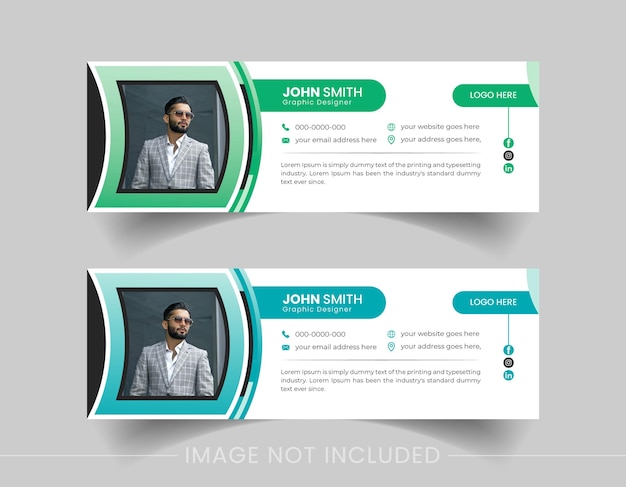 Modern Facebook banner template and email signature design