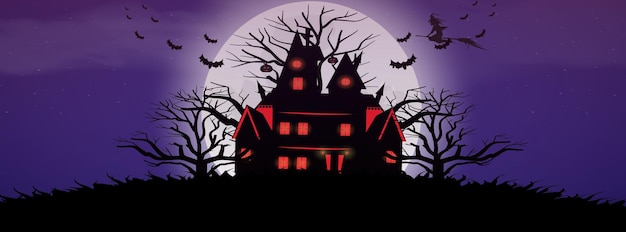 Современный баннер facebook с концепцией Хэллоуина