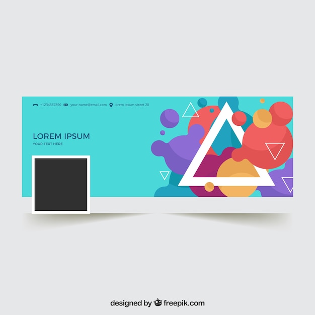 Vector modern facebook cover triangles and abstract shapes