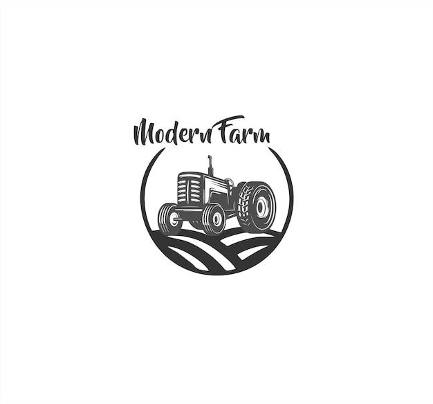 Vettore logo di illustrazione fattoria moderna