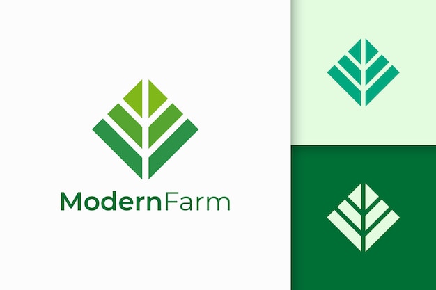 Modern farming or agriculture logo in abstract geometry shape