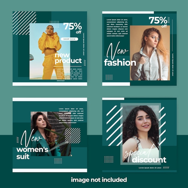 Collezione moderna di modelli di post sui social media per banner di moda