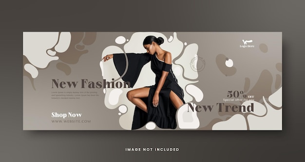 Vettore moderna collezione di moda e nuovo stile di moda modello di banner di copertina facebook