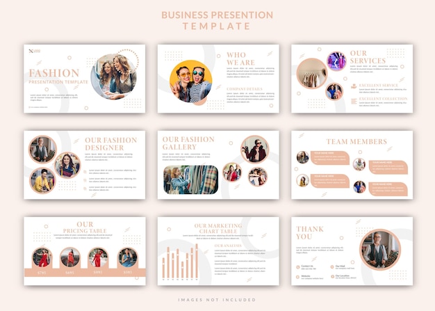 Modern Fashion minimalist editable powerpoint presentation slid design keynote template