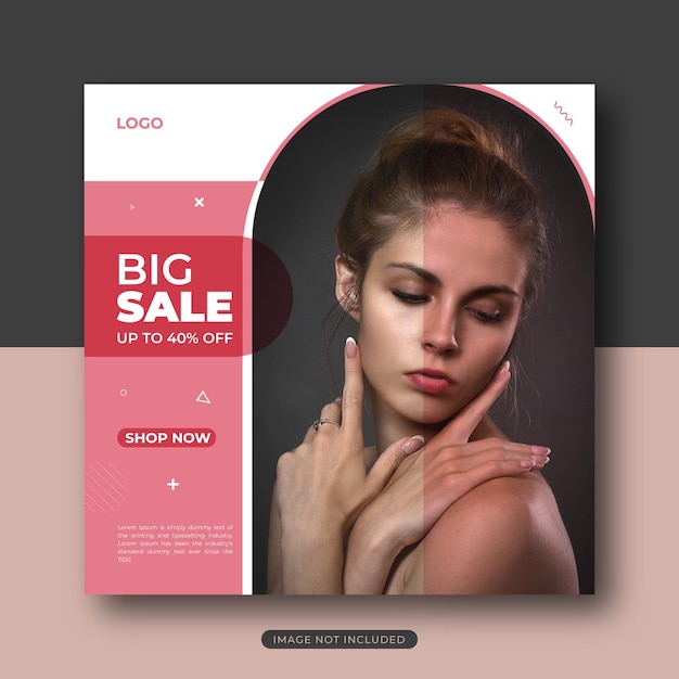 Vector modern fashion sale banner for social media