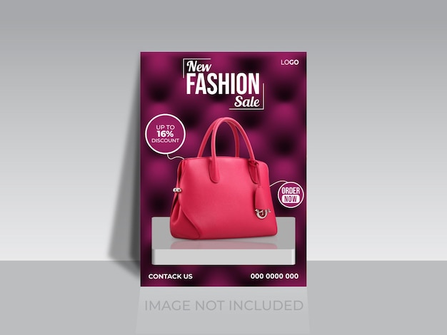 Modern fashion sale flyer, folder, poster sjabloonontwerp voor online winkel, shop flash sale