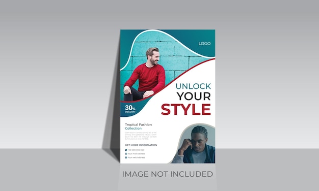 Modern Fashion Sale Flyer, leaflet, poster template design for online store, shop flash sale