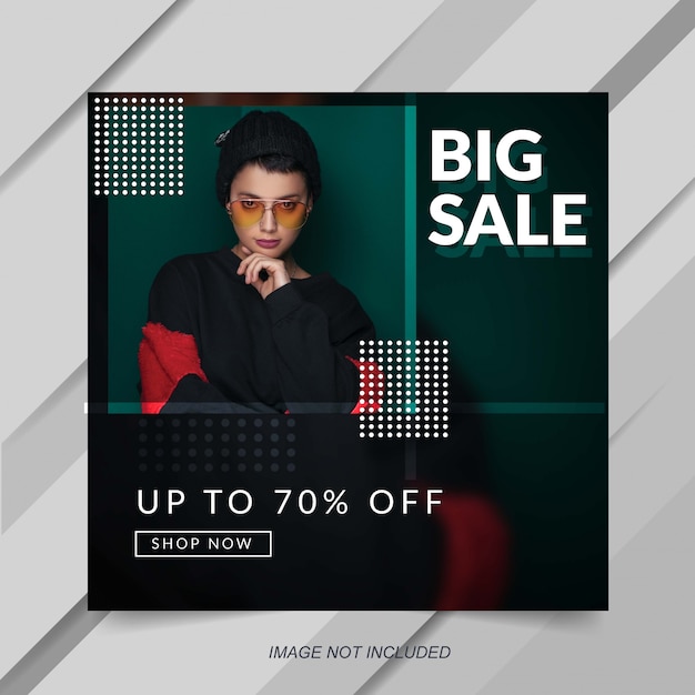 modern fashion sale instagram post banner template