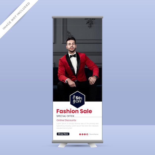 Vector modern fashion sale rollup banner template