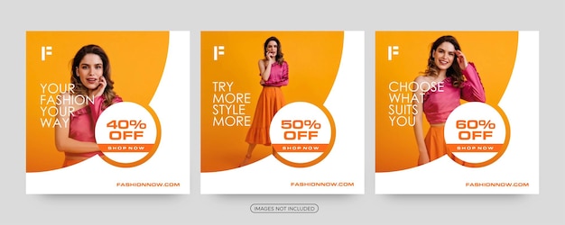 Modern fashion sale social media post templates