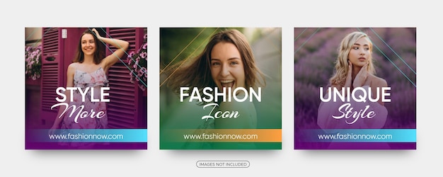 Vector modern fashion sale social media post templates