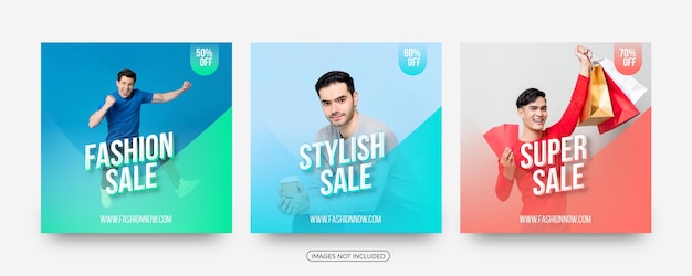 Modern fashion sale social media post templates