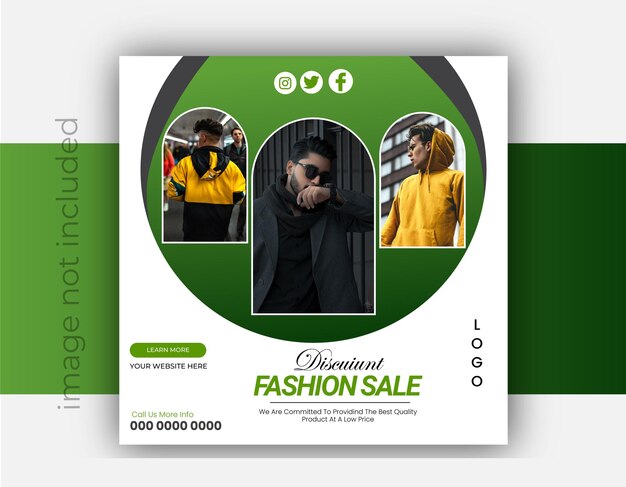 modern fashion sale social media post and web banner template