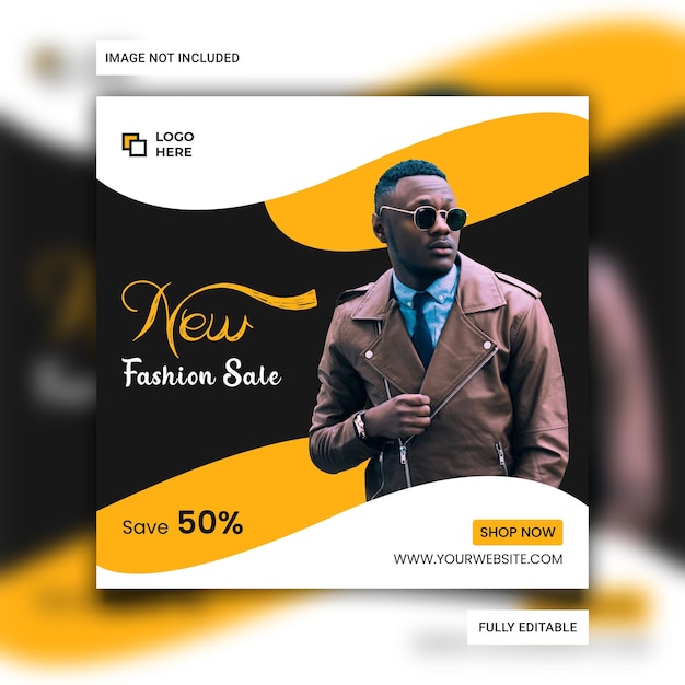 Modern Fashion sale square banner Instagram post and social media banner template
