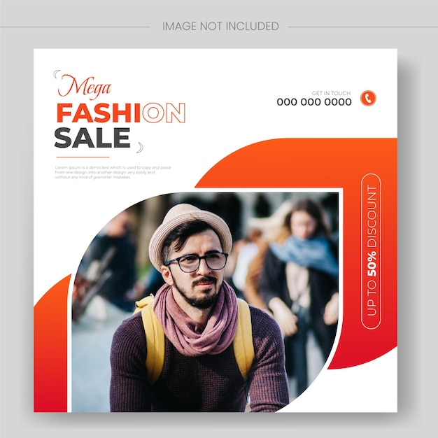 Modern fashion sale square banner social media poster design