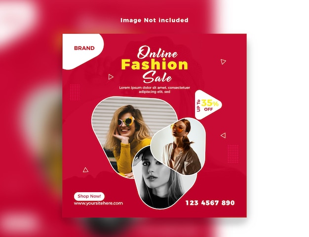 Modern fashion sales social media instagram post banner template design