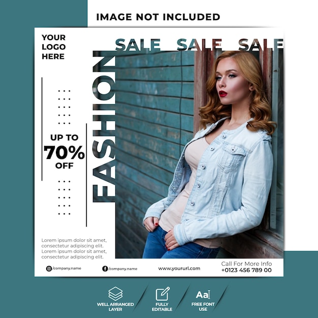 Modern fashion set sale banner for instagram social media post template or square banner