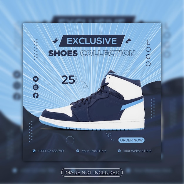 Modern Fashion Shoe Social Media Post Design Template