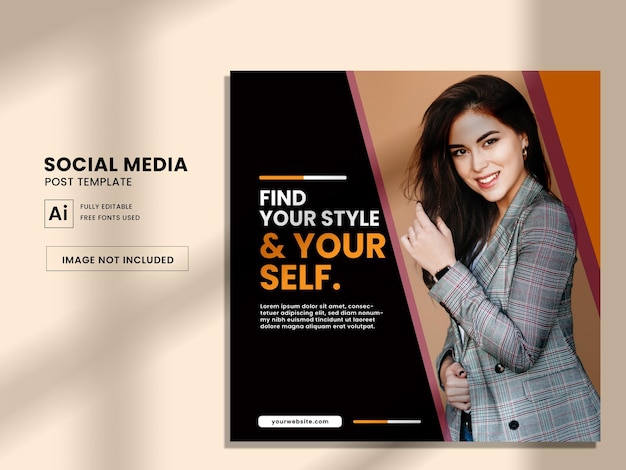 Modern fashion social media instagram post template premium vector