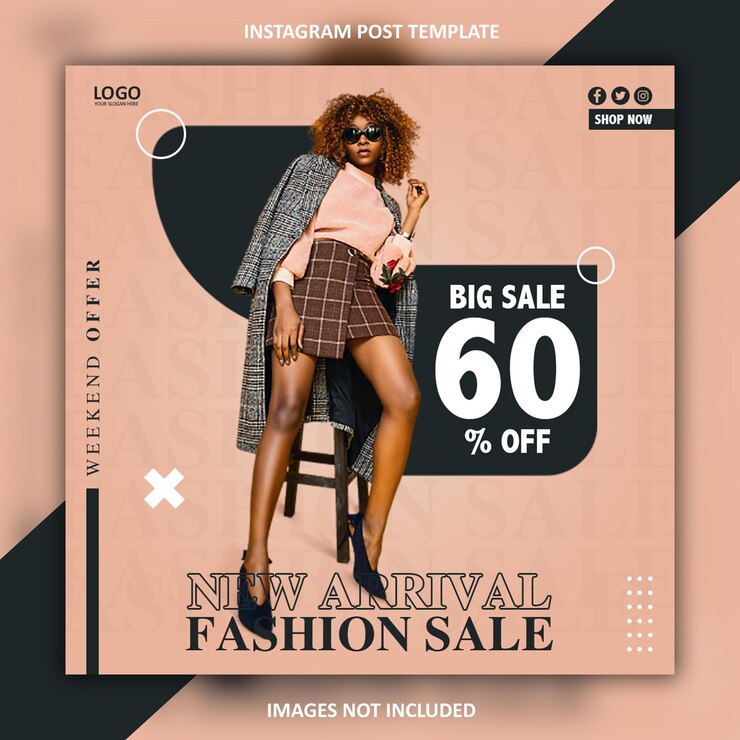 Vector modern fashion social media instagram post template